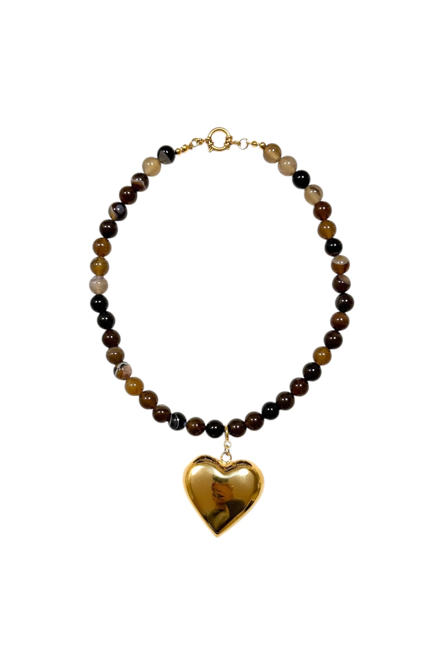 Colar Bubbly Heart | Brown