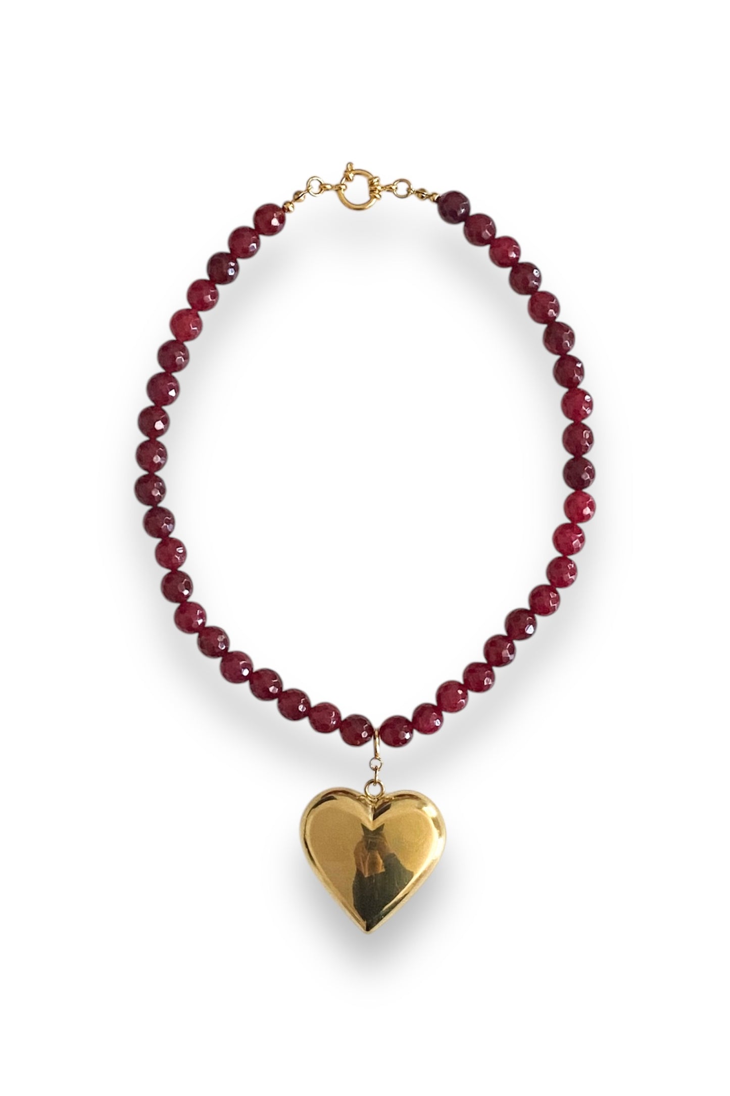 Colar Bubble Heart | Burgundy