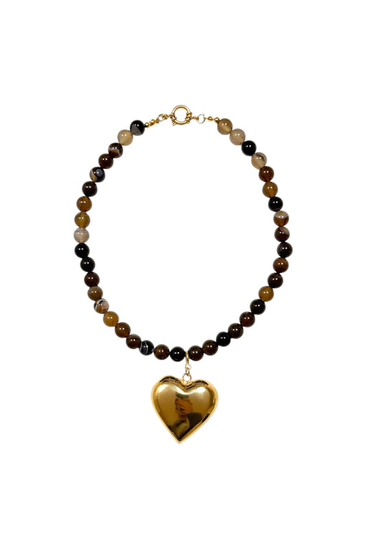 Colar Bubbly Heart | Brown